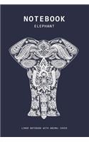 Notebook Elephant (lined notebook with animal cover): Small Pocket Book 6" x 9" - 140 Pages