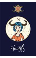 TAURUS - Lined Journal: Zodiac Notebook - 100 Pages - 6x9 Inch