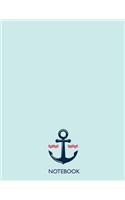 Notebook: Anchor on blue cover and Dot Graph Line Sketch pages, Extra large (8.5 x 11) inches, 110 pages, White paper, Sketch, Draw and Paint(3 Anchor on Blue Notebook)
