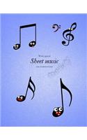 Wide Spaced Sheet Music for Composition: 10 Staves Per Page