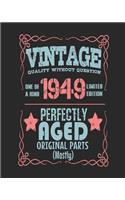 Vintage Quality Without Question One of a Kind 1949 Limited Edition Perfectly Aged Original Parts Mostly: 2019 Weekly Planner for People With a 1949 Birth Year