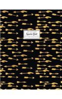 Graph Paper Notebook: 8.5 x 11, Square Grid 1 Subject Notebook In Black And Gold Boho Arrows Cover(Graph Paper One Subject Notebooks)