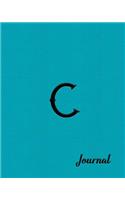 C Journal: Beautiful Aqua Writing Journal Designed to Resemble Leather and Embossing in 8x10 Softcover Paperback Notebook