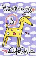 Journal Notebook For Dog Lovers, Happiness Is My Lifestyle Yellow Dog 3: 162 Lined and Numbered Pages With Index For Journaling, Writing, Planning and Doodling, For Women, Men, Kids, Easy To Carry Size.(23 Wagworthy Lined)