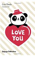 Cute Panda Lined Journal