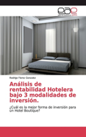 Análisis de rentabilidad Hotelera bajo 3 modalidades de inversión.