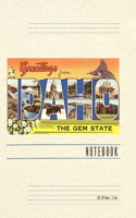 Vintage Lined Notebook Greetings from Idaho, the Gem State