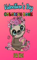 Valentine's Day Coloring Book For Kids: Romantic Love Valentines Day Coloring Book Containing Heart Floral Line Art To Color for Kids and Teens or Couple And Stress Relaxation Relief / Lov