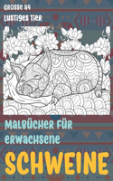 Malbücher für Erwachsene - Grosse A4 - Lustiges Tier - Schweine