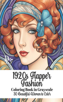 1920s Flapper Fashion - Coloring Book in Grayscale