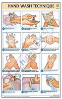 Teachingnest |Hand Wash Technique Chart 23X32Cm English | Covid Safety | Wall Sticking