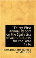 Thirty-First Annual Report on the Statistics of Manufactures for the Year 1916: (English)