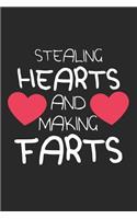 Stealing Hearts And Making Farts: 6 x 9 Blank Notebook for Babys, Twin Birth Fathers & Moms