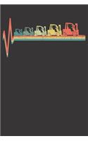 Notebook: Forklif Heartbeat Retro Funny Dot Grid 6x9 120 Pages Journal