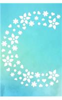 C: Initial Monogram Turquoise Watercolor Flower Notebook Floral Dot Grid Writing and Point Matrix Notes Journal Organize for Women and Teens(3 Floral Letter Turqoise Monogram Diary Journals)