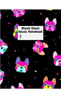 Blank Sheet Music Notebook: Easy Blank Staff Manuscript Book Large 8.5 X 11 Inches Musician Paper Wide 12 Staves Per Page for Piano, Flute, Violin, Guitar, Trumpet, Drums, Cell