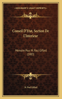 Conseil D'Etat, Section De L'Interieur