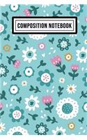 Floral Wide Ruled Composition Notebook