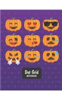 Dot Grid Notebook: Pumpkin Emoji Dotted Notebook Paper 8.5 X 11, Bullet Journal - Dot Grid Journal Graphing Pad Drawing And Taking Notes