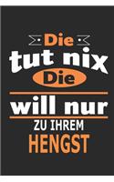 Die tut nix Die will nur zu ihrem Hengst: Pferde Notizbuch, Geburtstag Geschenk Buch, Notizblock, 110 Seiten, auch als Dekoration in Form eines Schild bzw. Poster möglich