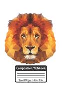 Composition Notebook: GEOMETRICAL LION'S HEAD: Lion Woorkbook For Unversity, School, College Ultimate Gift For Students