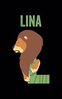 Lina: Journal (Diary, Notebook) Personalized Custom Name Alphabet Lion Birthday Gift for Girls