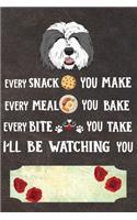 I'll Be Watching You Notebook Journal: 110 Blank Lined Papers - 6x9 Personalized Customized Old English Sheepdog Notebook Journal Gift For Old English Sheepdog Puppy Owners and Lovers