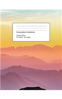 Pastel Mountains Composition Notebook: Colorful Mountain Range College Ruled Lined Pages Book 7.44 x 9.69