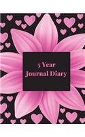 5 Year Journal Diary: A five year memoir, five year journal One line a Day Journal, five year memory journal, 8.5x11 Diary, Dated and Lined Book, Petal Theme