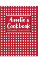 Auntie's Cookbook Blank Recipe Book Red Gingham Edition