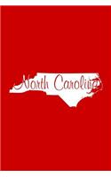 North Carolina - Red Lined Notebook with Margins