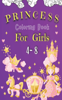 Princess Coloring Book For Girls 4-8