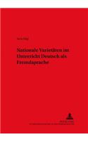 Nationale Varietaeten Im Unterricht Deutsch ALS Fremdsprache
