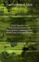 Ueber Sprache Und Volksthumlichkeiten Im Herzogthum Schleswig Oder Sudjutland (German Edition)