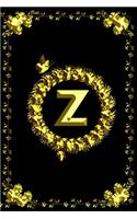 Pretty Golden Initial Monogram Letter Z