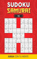 Sudoku Samurai 15: Collection de 100 Sudokus Samouraï pour Adultes Facile et Difficile Idéal pour augmenter la mémoire et la logique 1 Grille par page Avec solutions