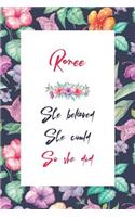 Renee Journal: Lined Journal / Notebook - Personalized Name Renee Gift - Renee's Personal Writing Journal - 120 Pages For Writing And Note Taking For Women