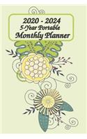 2020 - 2024 5-Year Portable Monthly Planner 6x9