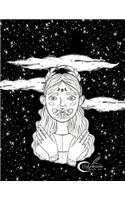 Notebook by dim ple: A girl cover and Dot Graph Line Sketch pages, Extra large (8.5 x 11) inches, 110 pages, White paper, Sketch, Notebook journal(1 A Girl Notebook)