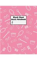 Blank Sheet Music Notebook: Easy Blank Staff Manuscript Book Large 8.5 X 11 Inches Musician Paper Wide 12 Staves Per Page for Piano, Flute, Violin, Guitar, Trumpet, Drums, Cell