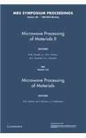 Microwave Processing of Materials II