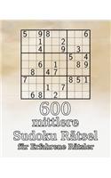 600 mittlere Sudoku Rätsel für Erfahrene Rätsler