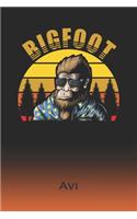 Avi: Bigfoot Journal - Custom First Name Personal Writing Logbook - Letter A Classic Old-Fashioned Nostalgic Sunset Cover - Daily Journaling for Journali