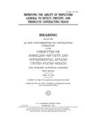 Improving the ability of inspectors general to detect, prevent, and prosecute contracting fraud