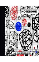 1/2 Inch Grid Paper Notebook