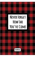 Never Forget How Far You've Come Journal