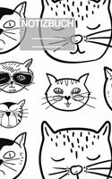 Notizbuch A5 Muster Zeichnung Katzen Katze Cat Cats Orange Schwarz Zeichnung Cool: - 111 Seiten - EXTRA Kalender 2020 - Einzigartig - Kariert - Karo - Raster - Geschenk - Geschenkidee