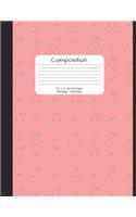 Cherry Composition Notebook: 8.5x11 Dotted Grid Paper Diary Journal for Teenage Girls