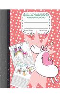 primary composition notebook with picture space: Unicorn Primary journal top half blank composition notebook creative story tablet for Drawing and Primary Ruled Lines for Creative Writing 60 sheets