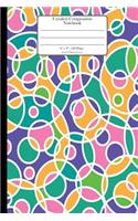 Unruled Composition Notebook. 6" x 9". 120 Pages. Circles Pattern Cover: Colorful Circles Design Texture Pattern Cover. Unruled blank notebook, sketchbook, drawing book. Blank paper for drawing, doodling or sketching. Bla